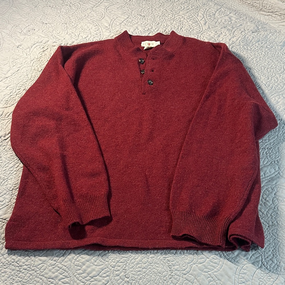 J. Crew Men's Maroon Crewneck Sweater